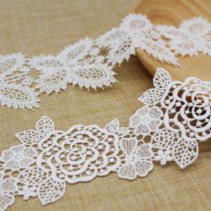Quality Cluny Flower 7cm Polyester Embroidery Lace Trim wholesale
