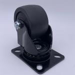 Double Ball Bearing Black Nylon Plate Swivel Caster Wheels 2.5 Inch