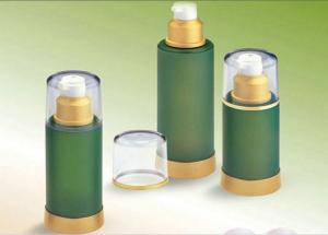Quality PP Green Airless Cosmetic Bottle With Transparent Cap for Cometic Packaging AM-ACP wholesale