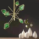 Modern LED Spiral Gold LED Pendant Light Lighting Green living room chandelier