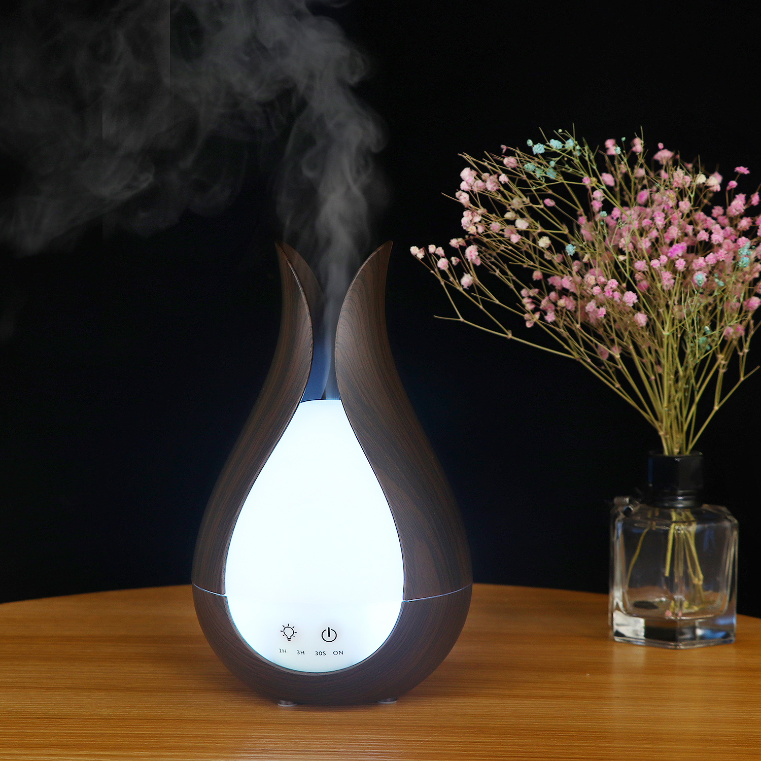 HOMEFISH 200ml Wood Grain Humidifier Aromatherapy Aroma Essential Oil Diffuser