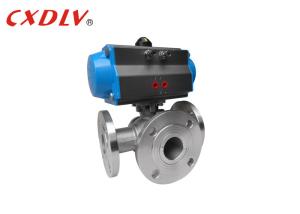 Quality Spring Return Single Acting Pneumatic Actuated 3 way Valve On Off Valve wholesale