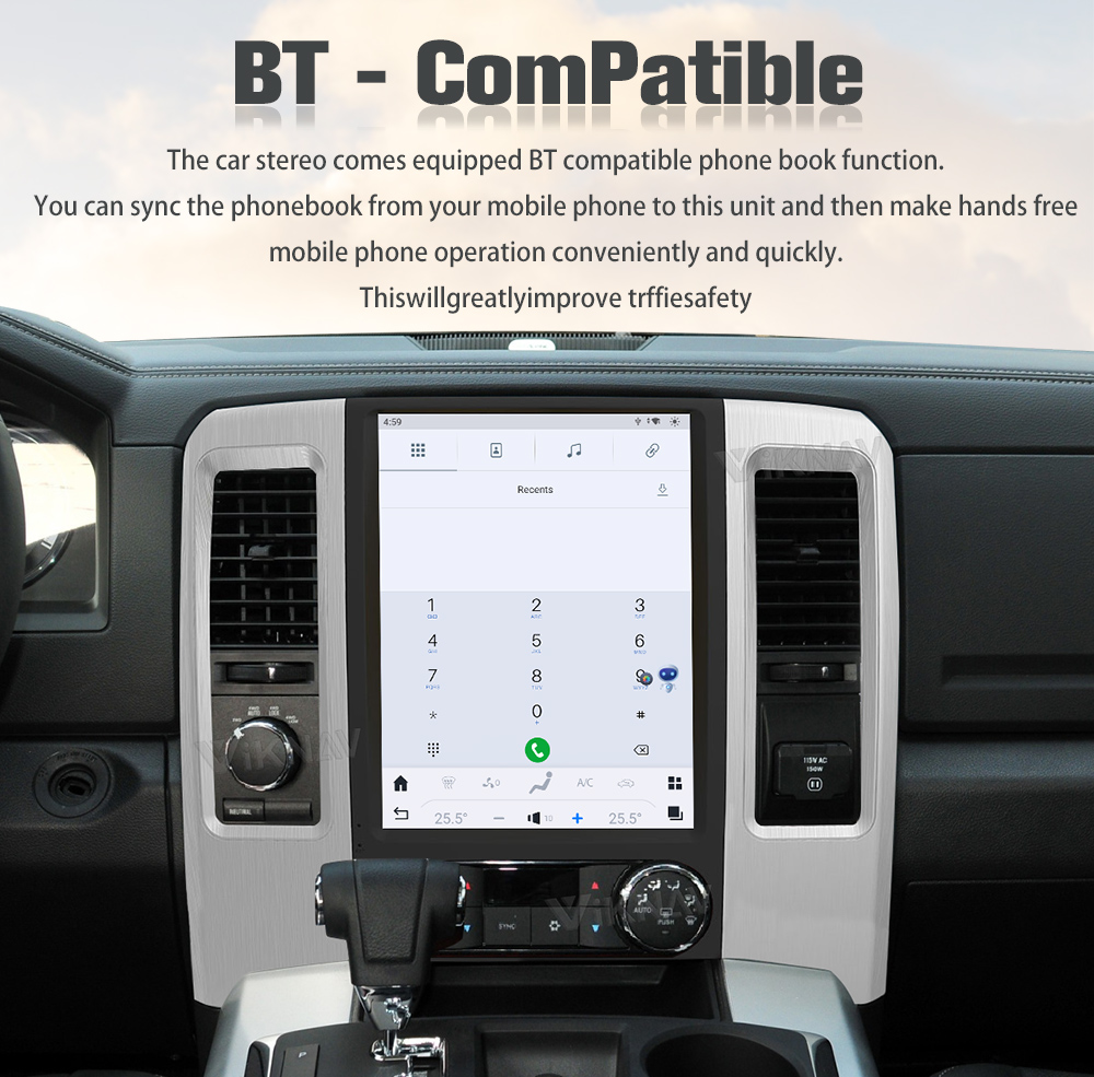12.1 inch Android Auto Car radio For 2008-2011 Dodge Ram GPS Multimedia player Touch Screen Support Wireless Carplay