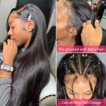 13x4HD Lace Front Wig Bone Straight Human Hair Wig PrePlucked