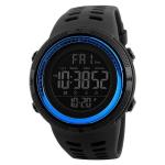 Mens PU Led Waterproof Digital Watch 49mm Led Stainless Steel Back