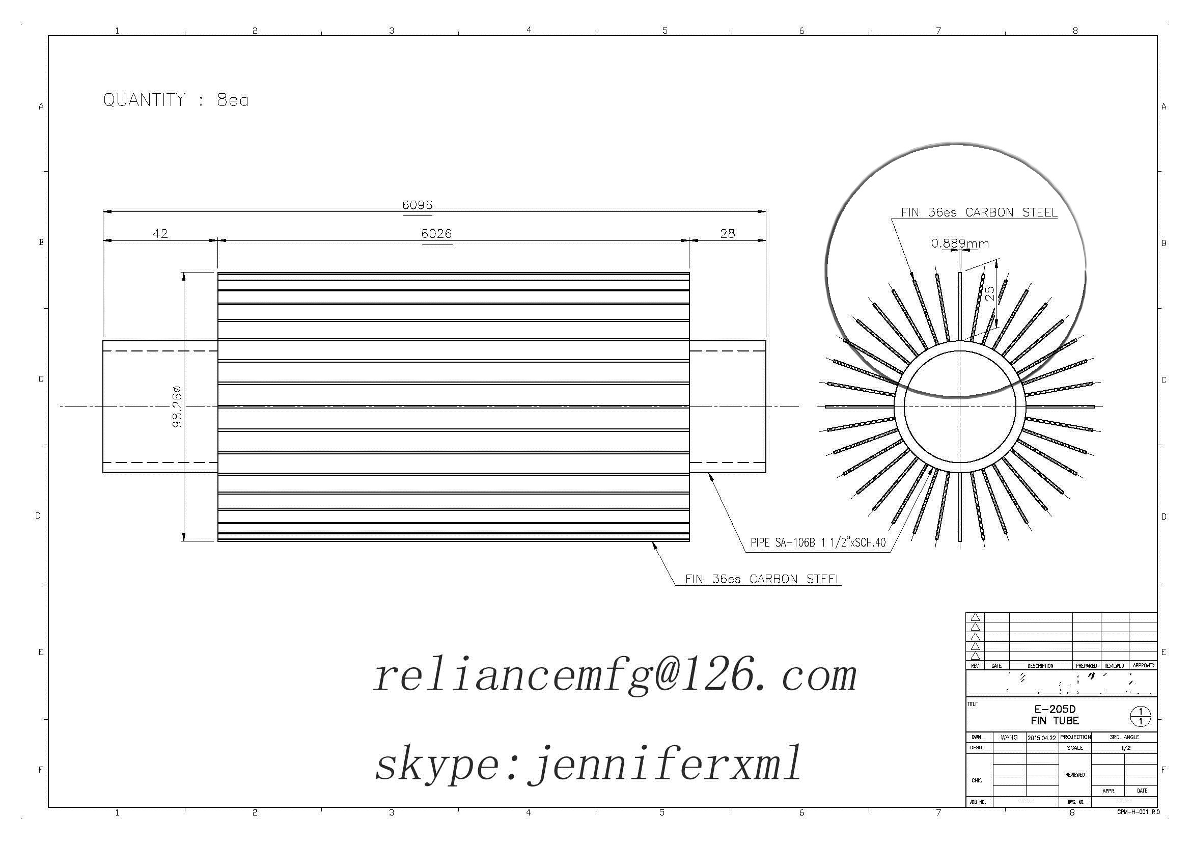 Fin 36ES Carbon Steel SA106B Longitudinal Finned Tubes , 19mm Height