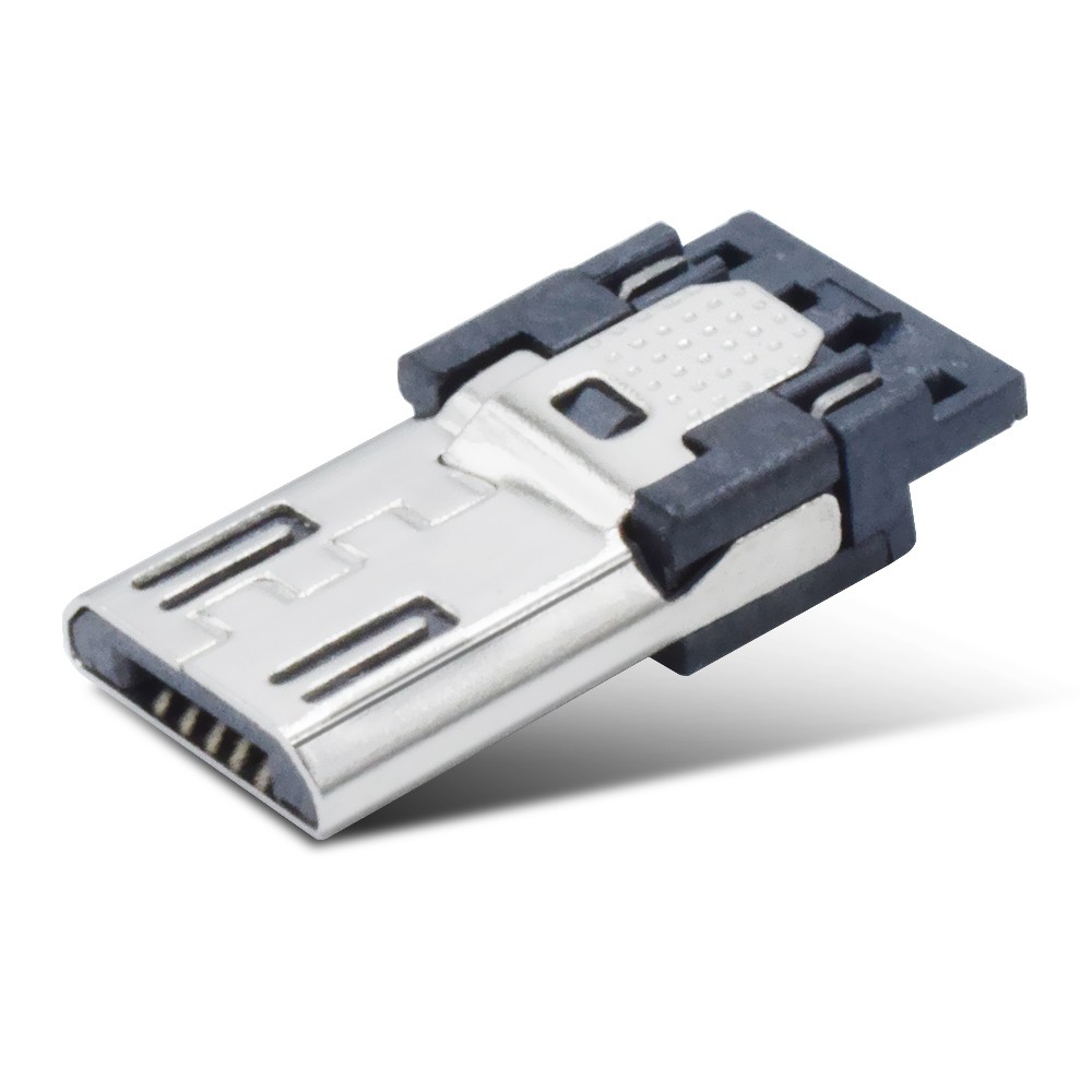 Solder Type 2 Pin Micro Connector 1 Year Warranty For Samsung LG USB Cable
