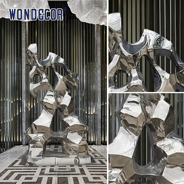 Lifelike Stainless Steel Abstract Sculpture Art Geometry Man