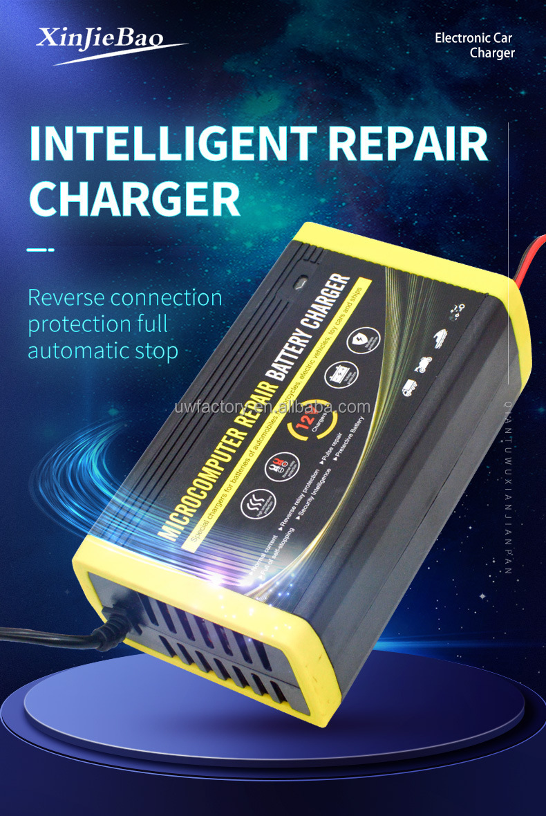 12V/24V Car Battery Charger Motor Smart Fast Power Charge Adapter Moto Lead Acid Storage Cell Auto Battery Charging