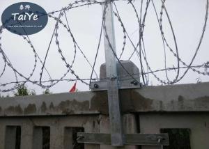 Quality High Zinc Coated Chain Link Fence Barbed Wire Arms Firm Structure On Railway wholesale