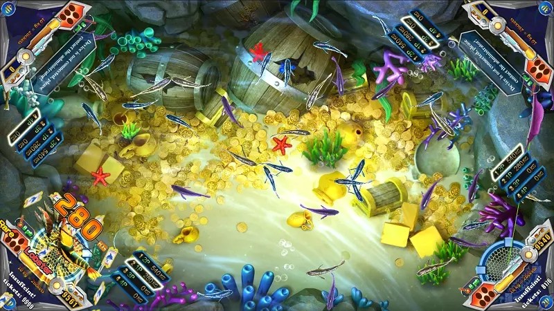 Kids Medium Coin Fishing Game Machine Fishing King 4 Players RoHs CE