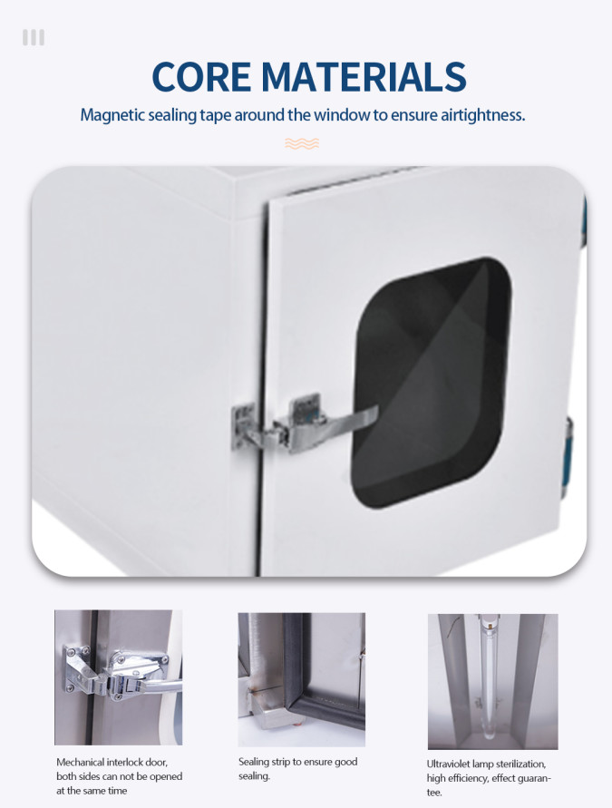 Stainless Steel Clean Room Equipment 380V 50HZ 99.99% 0.3um Air Shower Pass Box