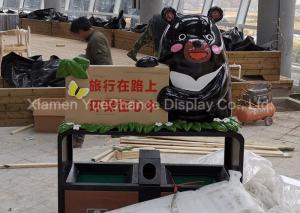 Quality Custom Color Dustbin Shopping Centre Decorations Fiberglass Bear Statue wholesale