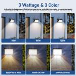 Slim LED Wall Pack Light With Motion Sensor 40W-120W Dimmable 3CCT And 3 Power