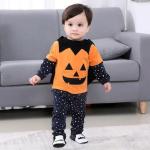 Kids Clothes Children Halloween Pumpkin Infant Bodysuit Jumpsuit Toddler Long