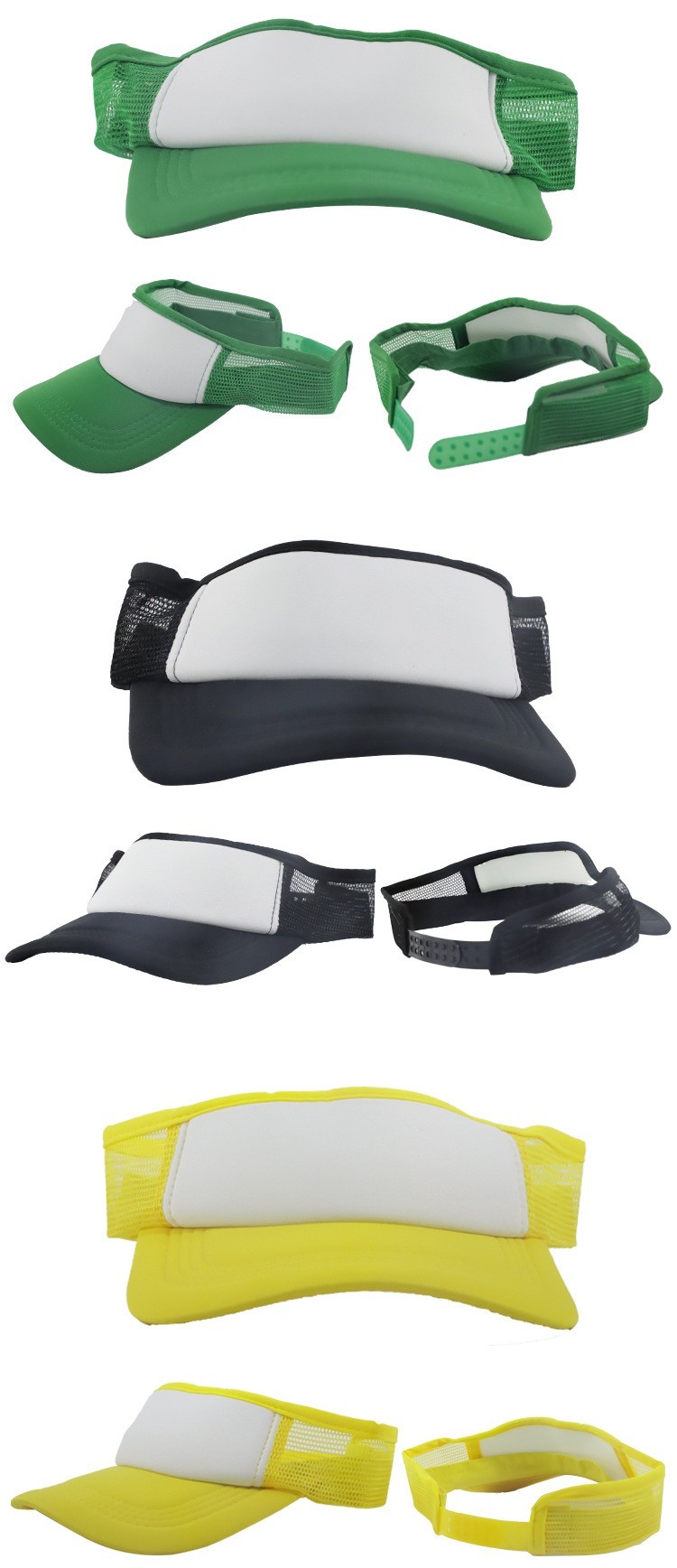 Stylish Sublimation Sun Visor Cap For Heat Transfer All Colors Available