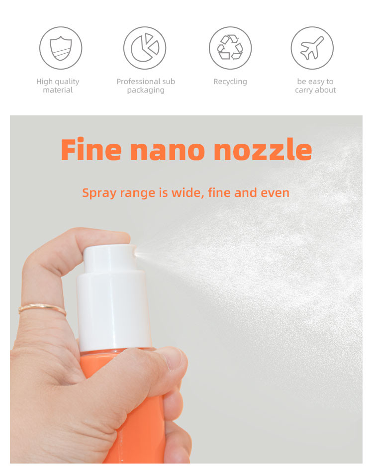 30ml PP PET Nano Moisture Fine Mist Spray Bottles Left Right Switch Lock