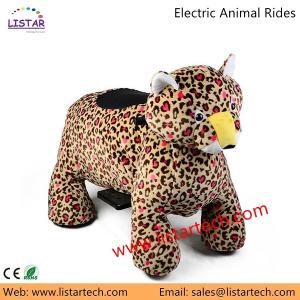 Quality plush motorized animals coin operated electric toys on wheels wholesale