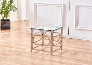 Quality Beautifully 13kgs 0.056CBM Square Glass Side Table wholesale