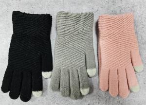 Quality Stretchy Fit Custom Grey Winter Gloves / Custom Knit Gloves in Customized Colors and Designs wholesale