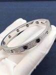 Factory Custom Fine Jewelry 18k White Ogold LOVE Bracelet, Diamond-Paved,