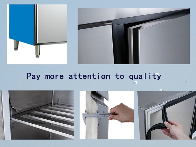 Anti Corrosion 2 Door Chiller Freezer Stable Operation Energy Saving
