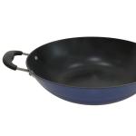 Premium 13Inch Cast Iron Skillet Chinese Wok With Tempered Glass Lid And Non