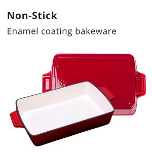 Quality 27*24*4.5cm Cast Iron Frying Pan Heavy Duty Enamel Coating Cast Iron Baking Pan wholesale