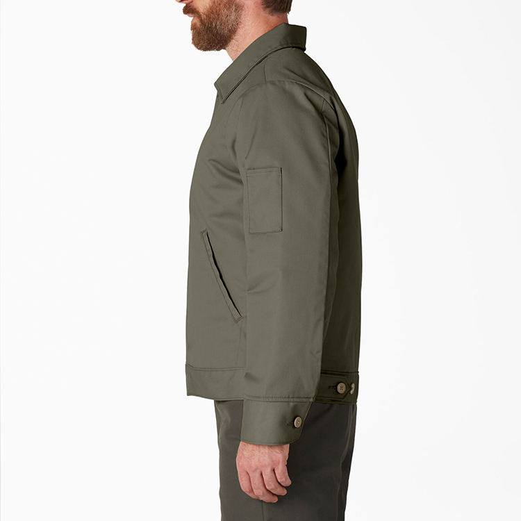 Heavy Work Warm Down Jacket Hand Pockets Zip Up Front Durable Cotton Workwear