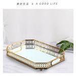 Nordic Aluminum Alloy 32cm Diameter Metal Jewelry Tray
