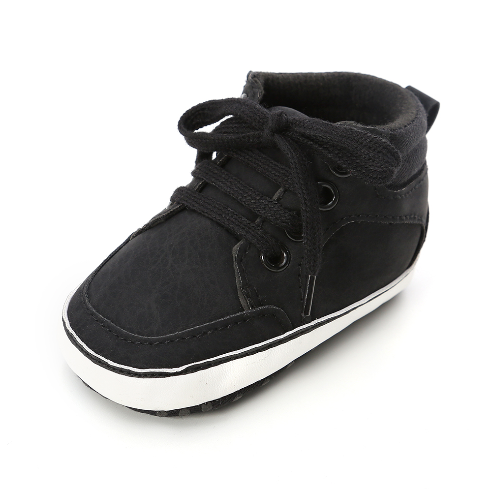 New designed PU Leather shoes soft bottom newborn prewalker toddler boy baby booties