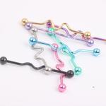 Fashion body piercing jewelry industrial barbell earrings on hot sale