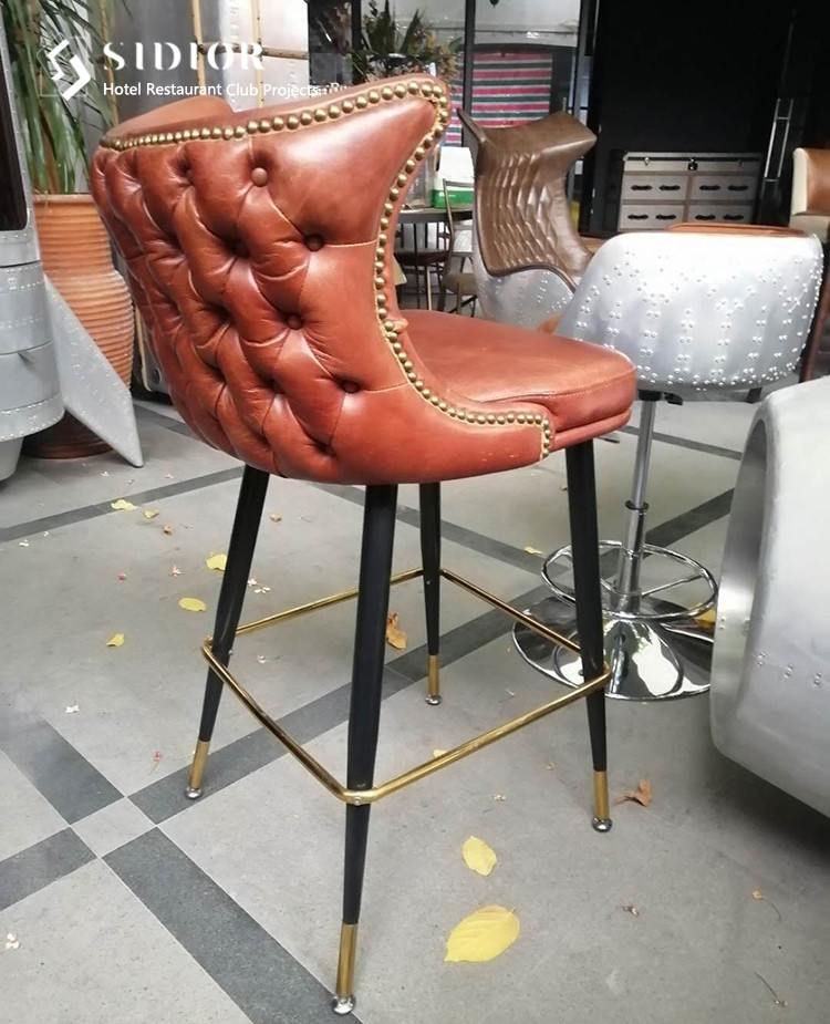 Hotel Bar Chair, Club Bar Stool, High Chair, Stool Chair, Restaurant Chair, PU Leather Upholstery, High Density Foam