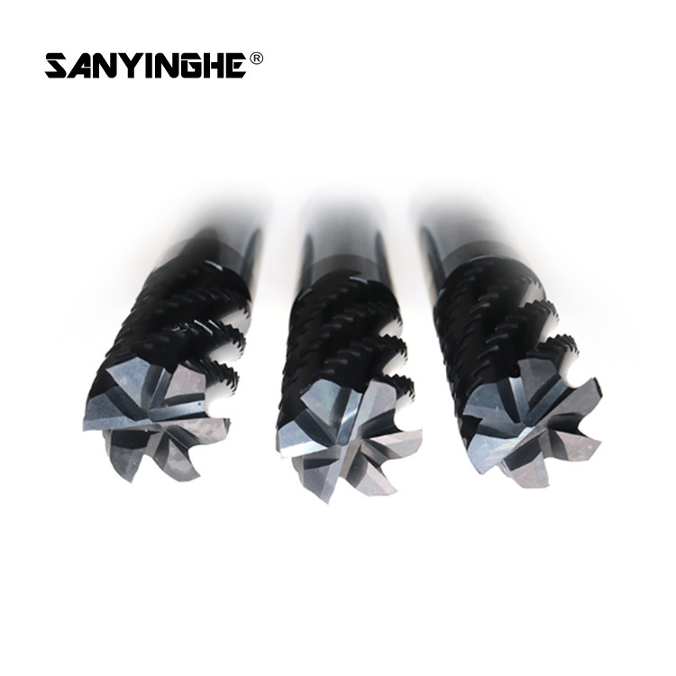 Tungsten Carbide CNC Roughing Milling Cutter HRC50 HRC55 6 Flutes End Mill 10mm Router Bits