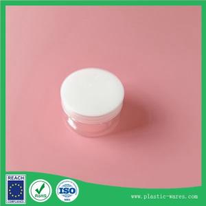 Quality 50 ml plastic transparent jar with lids outside and interior lid wholesale