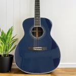 Navy Blue Solid Solid East Indian Rosewood Back Side OM Acoustic Guitar 000-14