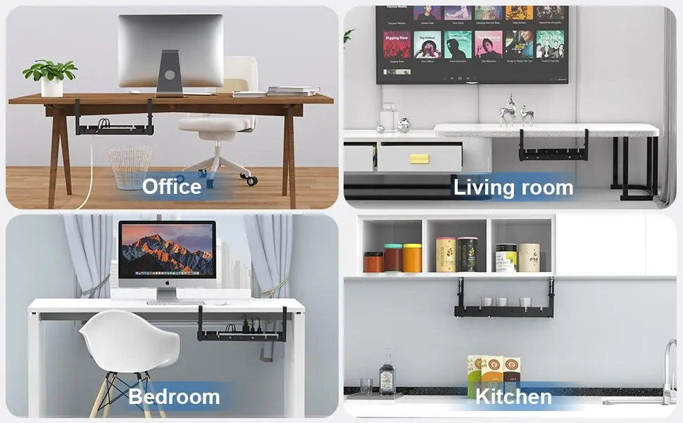Storage Holders Racks Cable Management Tray with Multifunction Desk Cable Management Tray