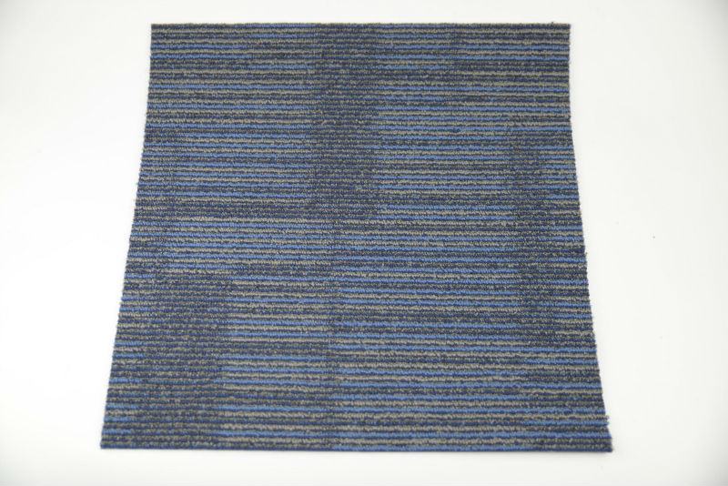 Striped multi level loop fireproof Nylon carpet tiles for office