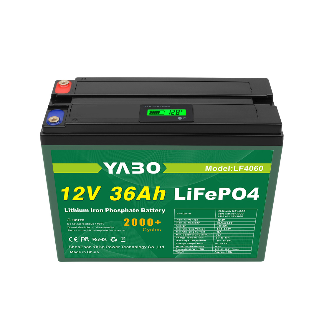 12V 36Ah Lifepo4 Battery For Solar Storage Energy Deep Cycle