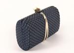 Clutch style leather hard case clutch bag with metal bow design lady evening bag