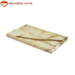Quality Luxury Light Green Jade Onyx Slab Plate For Indoor High - Grade Adornment wholesale