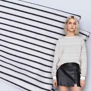 Quality Organic Cotton Interlock Fabric Custom Yarn Dyed Rib Knit Material 32S 175cm wholesale