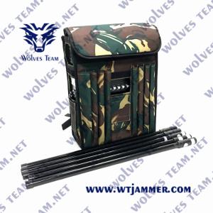 Quality 2.4G 3G 4G 50m GSM WiFi Backpack Signal Jammer 230VAC 40w wholesale