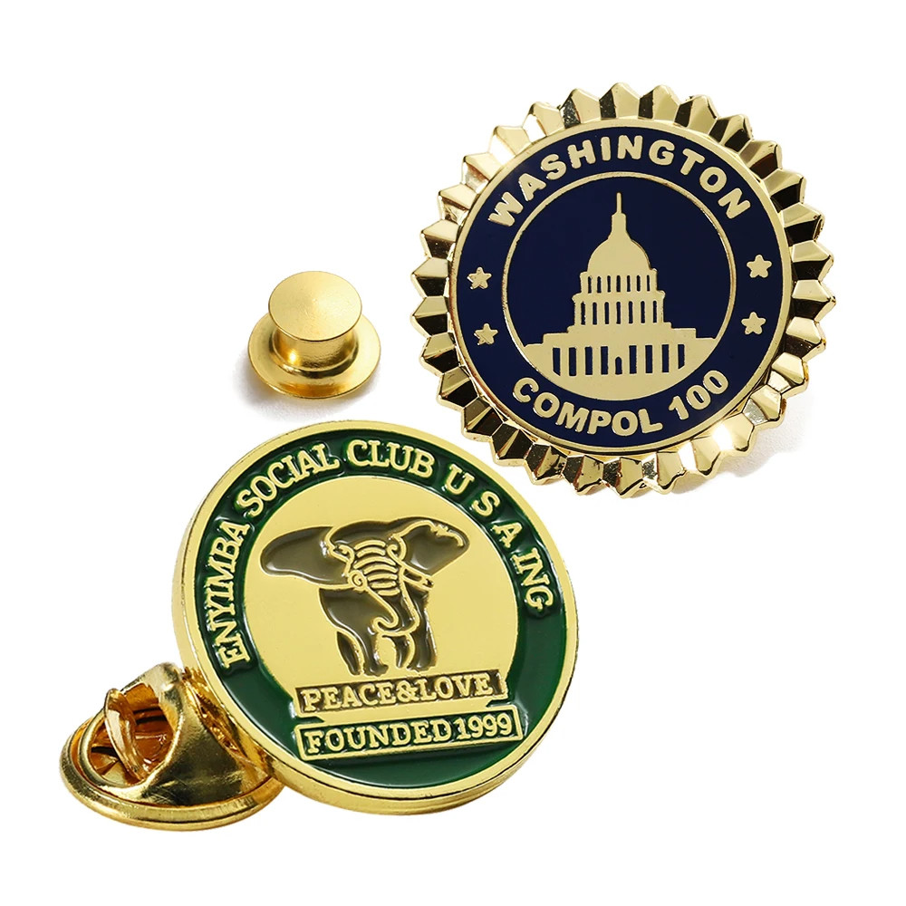Custom Metal Epoxy Enamel Pin Lapel Pin Companies Logos Souvenir Name Tag Badge Pins For Suit Men