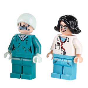 Quality MOC character career model hospital patient nurse paramedic doctor mini figures building blocks wholesale