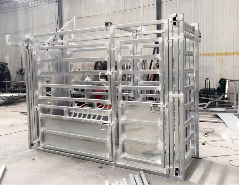 Galvanized Steel Fence Cow Ring Hot Galvanized Livestock Fencing Squeeze Chute Hot Dipped