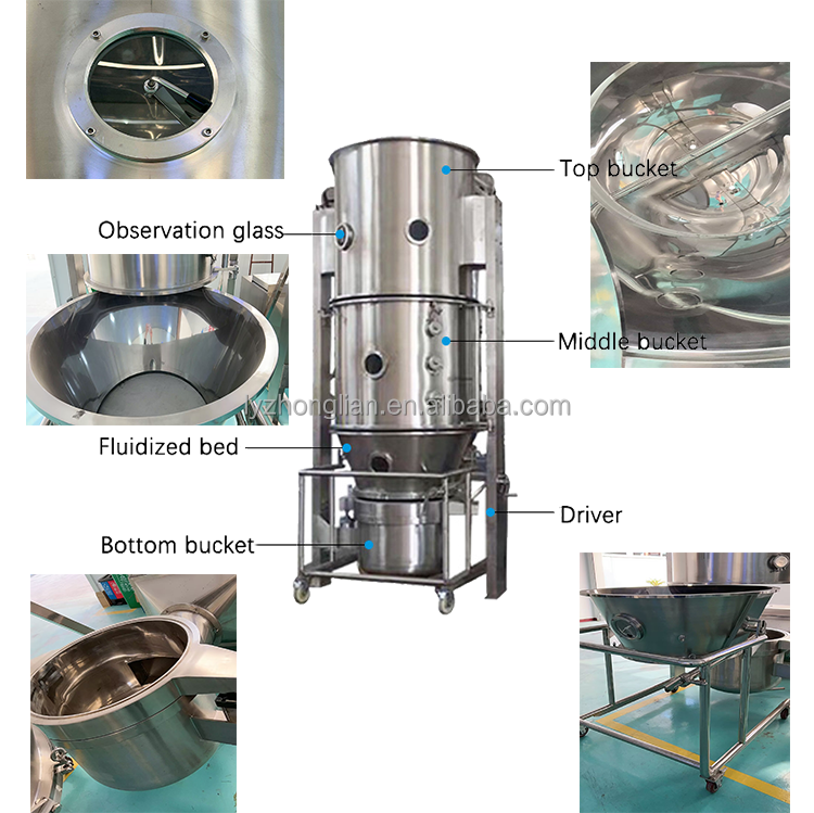 Food Chemical Boiling Spray Fluid Sodium Borate Fluidized Bed Dryer SUS304 Efficiency