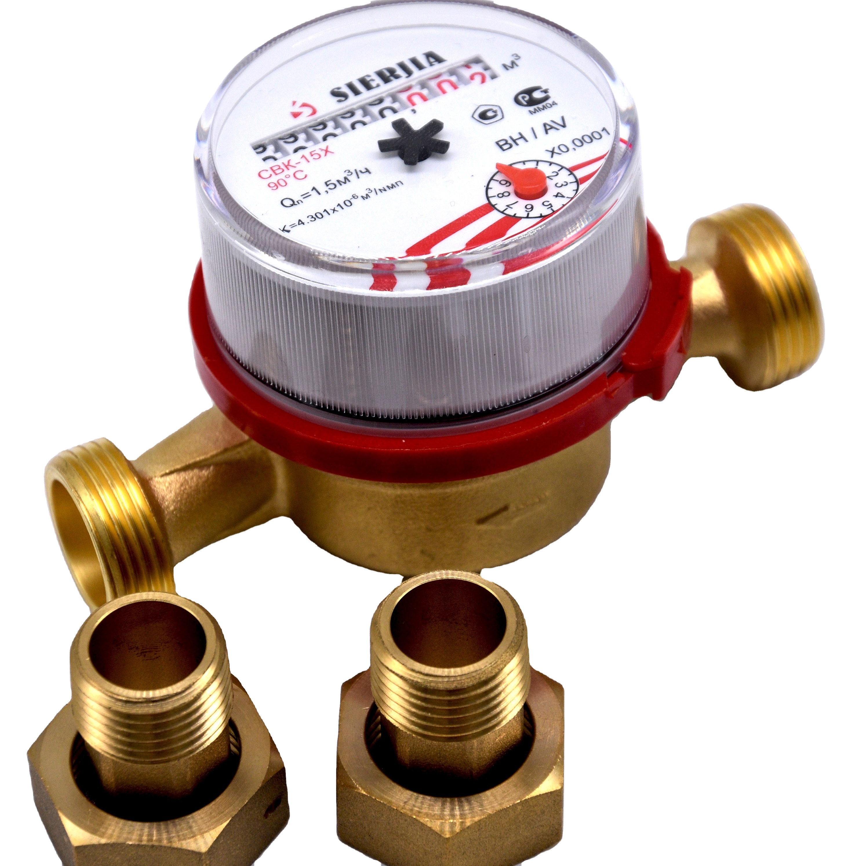 Brass Body Domestic Single Jet Ultrasonic Water Flow Meter Oem Iso4064 Class B