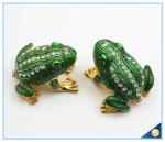 Wholesale Metal Frog With Crystal Jewelry Box Cute Trinket Box For Gifts SCJ753