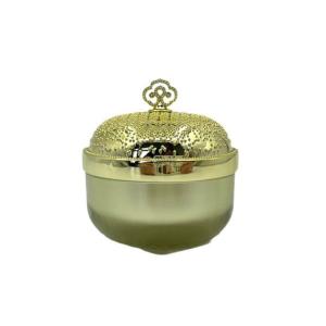 Quality Golden Clear Plastic Cosmetic Containers Luxury Cream Jar 5g 15g Round Metallized wholesale